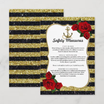 Ancre nautique Gold Black Stripes Mesures de sécur