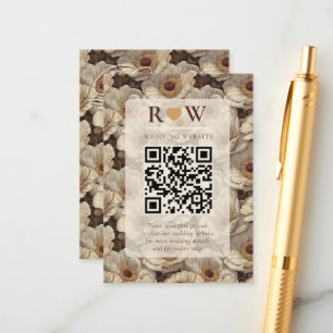 Carte D'accompagnement Anémones Romantiques Accent Mariage de Jardin