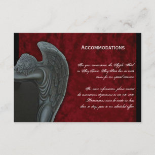 Carte D'accompagnement Angel gothique sur Velvet rouge Mariage Hébergemen
