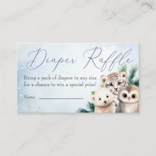 Carte D'accompagnement Animaux boisés Oh Baby Winter Diaper Raffle