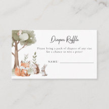 Animaux de bois Baby shower Déchets Raffle