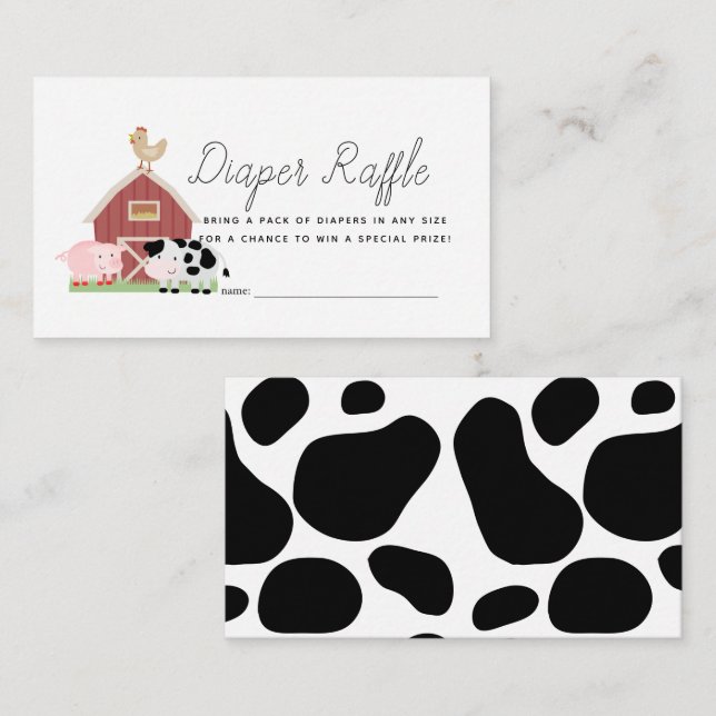 Carte D'accompagnement Animaux de ferme Barnyard Déchets Billet (Devant / Derrière)