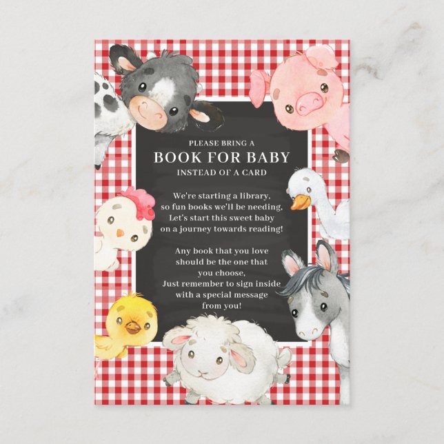 Carte D'accompagnement Animaux de ferme Livre pour bébé (Devant)