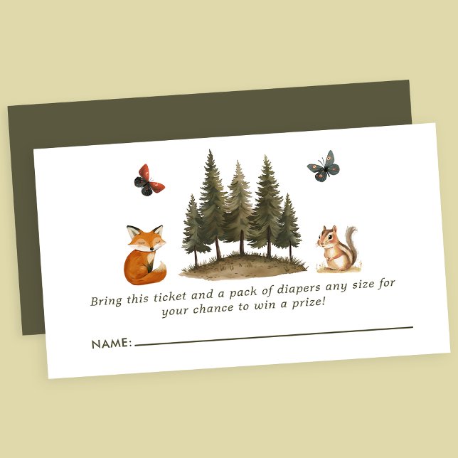 Carte D'accompagnement Animaux forestiers de bois Baby shower Déchets Raf (Créateur téléchargé)