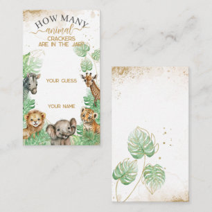 Carte D'accompagnement Animaux Safari Baby showers tropicaux craquelins j