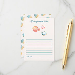 Carte D'accompagnement Animaux sous-marins Baby Shower Conseils pour mama