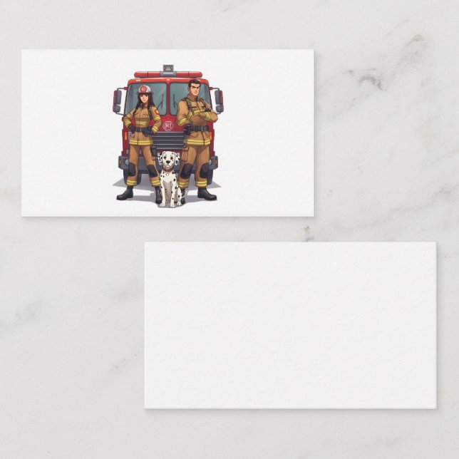 Carte D'accompagnement Anime Firefighters & Dalmatian Card (Devant / Derrière)