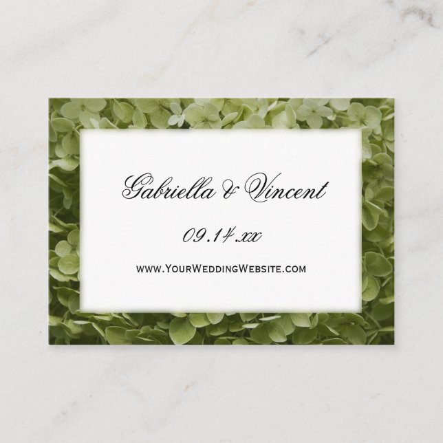 Carte D'accompagnement Annabelle Hydrangea Mariage Website Card (Devant)