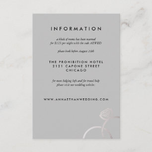 Carte D'accompagnement Anneaux d'argent moderne Gris Mariage Information 