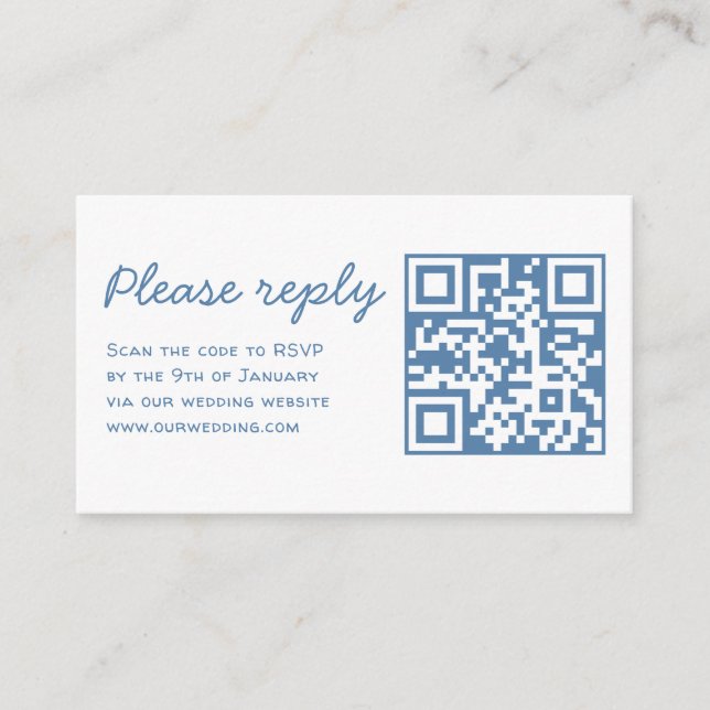 Carte D'accompagnement Anneaux de couple Whimsical Doodle RSVP QR Code Ma (Devant)