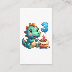 Carte D'accompagnement Anniversaire de Dino 3 ans