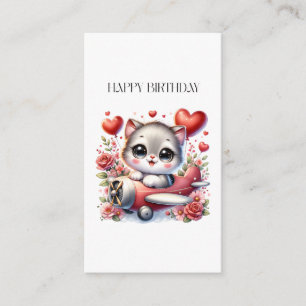 Carte D'accompagnement Anniversaire de Kitten Pilot