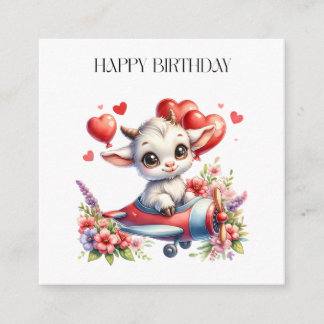 Carte D'accompagnement Anniversaire de Pilote Chèvre