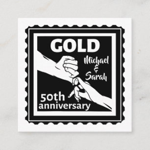 Carte D'accompagnement Anniversaire des mariages d'or en main 50e