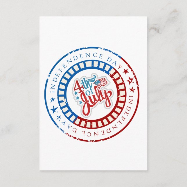 Carte D'accompagnement Anniversaire du Jour de l'Indépendance avec 4 juil (Devant)