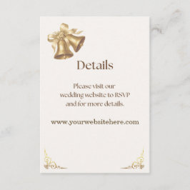 Carte D'accompagnement Antique Gold Bells Details Enclosure