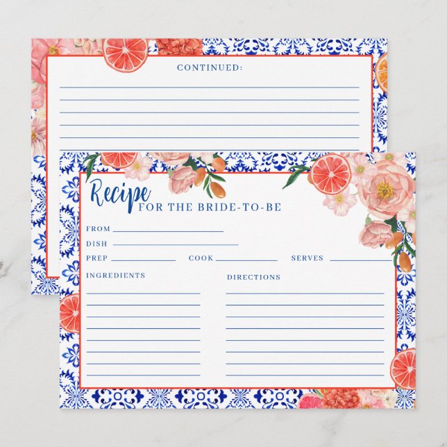 Carte D'accompagnement Aperol Spritz qui amore la recette de douche nupti (Devant / Derrière)