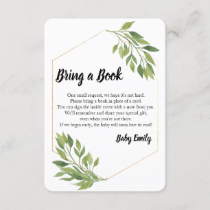 Carte D'accompagnement Apportez à une verdure de livre le baby shower