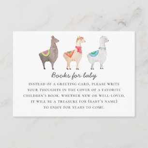 Carte D'accompagnement Apportez le livre pour la demande de bébé. Aquarel