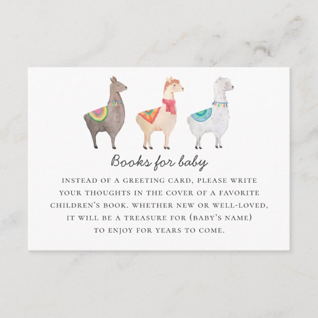 Carte D'accompagnement Apportez le livre pour la demande de bébé. Aquarel (Devant)