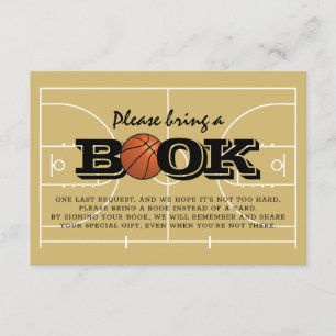 Carte D'accompagnement Apportez un livre   Baby shower de basket-ball Coo