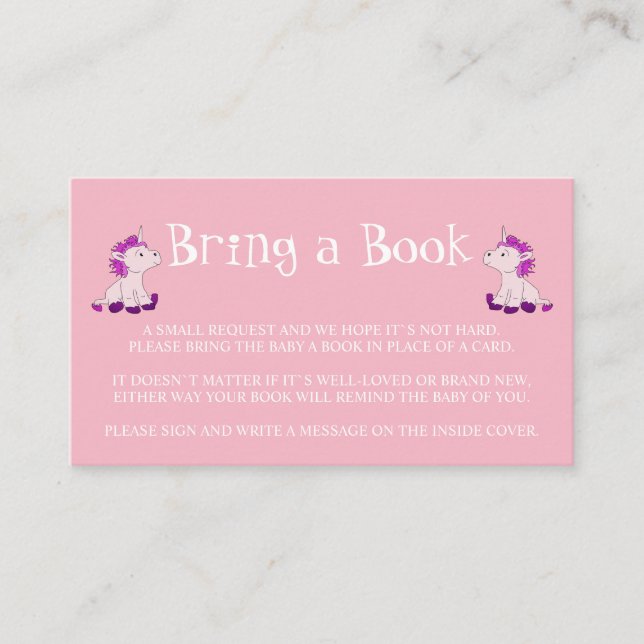 Carte D'accompagnement Apportez un livre Baby shower de filles roses Twin (Devant)