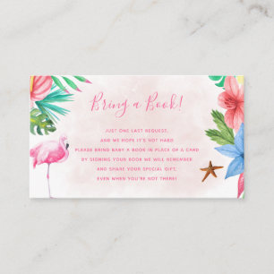 Carte D'accompagnement Apportez un livre baby shower tropical