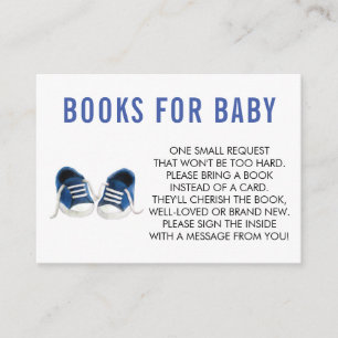 Carte D'accompagnement Apportez un livre pour bébé, Baby shower Basket bl