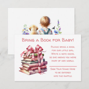 Carte D'accompagnement Apportez un livre pour bébé   Baby shower de fille