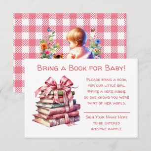 Carte D'accompagnement Apportez un livre pour bébé   Baby shower de fille