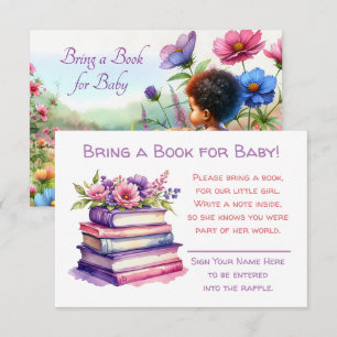 Carte D'accompagnement Apportez un livre pour bébé   Baby shower de fille