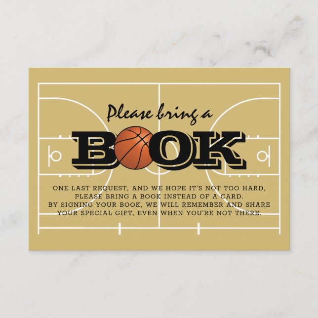 Carte D'accompagnement Apportez un livre | Super Baby-Shower Basket-ball (Devant)