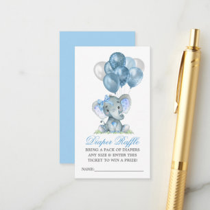 Carte D'accompagnement Aquarelle à calotte Raffin Eléphant Ballons de fon