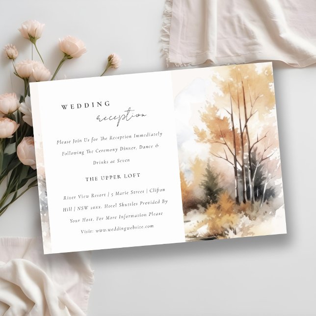 Carte D'accompagnement Aquarelle Automne Paysage Accueil Mariage (Créateur téléchargé)