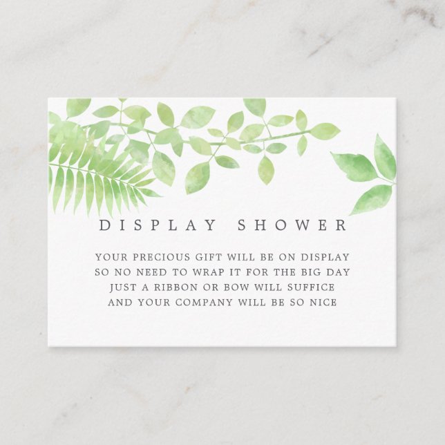 Carte D'accompagnement Aquarelle  Baby shower avec douche (Devant)