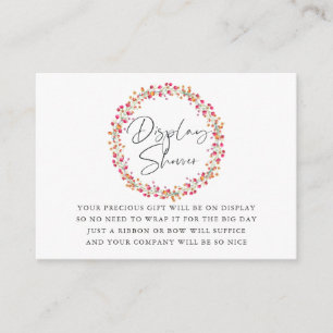 Carte D'accompagnement Aquarelle Baby Shower Fleurs Sauvages Présentation