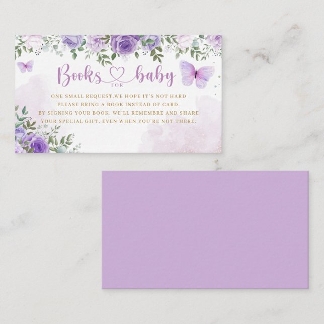 Carte D'accompagnement Aquarelle Baby shower floral Déchets rabat Billet (Devant / Derrière)