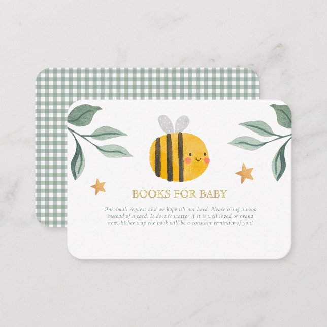 Carte D'accompagnement Aquarelle Bee Honey Livres sucrés pour bébé (Créateur téléchargé)