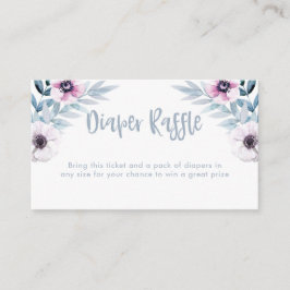 Carte D'accompagnement Aquarelle bleu et violet Quitrine Raffle billet