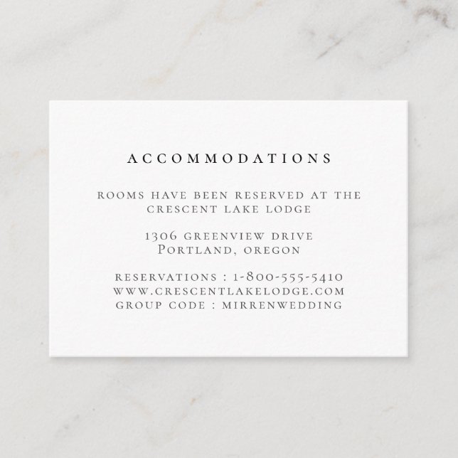 Carte D'accompagnement Aquarelle bleu moderne Laver Mariage Hébergements (Devant)