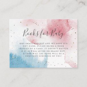 Carte D'accompagnement Aquarelle bleu rose Sexe Révéler Demande de livre