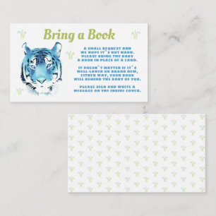 Carte D'accompagnement Aquarelle Bleu Tigre Apportez un Baby shower de li
