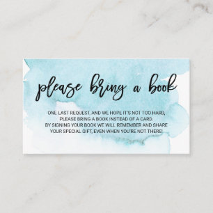 Carte D'accompagnement Aquarelle bleu turquoise Apportez un Baby shower d