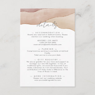 Carte D'accompagnement Aquarelle Boho Abstraite Détails du mariage