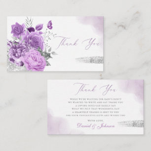 Carte D'accompagnement Aquarelle Boho moderne Floral Baby Showe Merci