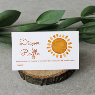 Carte D'accompagnement Aquarelle Boho Sun Baby shower Diaper Raffle