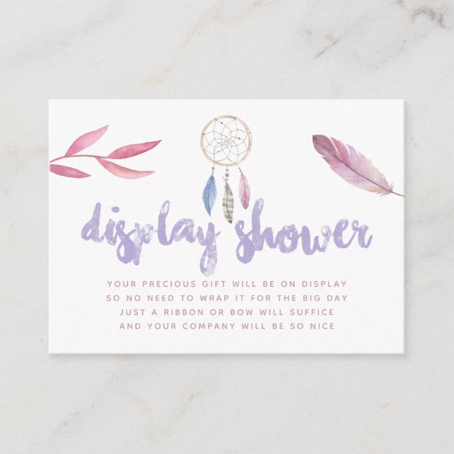 Carte D'accompagnement Aquarelle Boho Tribal Baby shower Affichage douche (Devant)