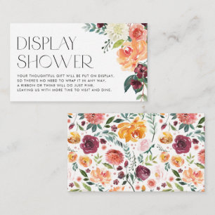 Carte D'accompagnement Aquarelle Chute Florale Bouquet Affichage Douche