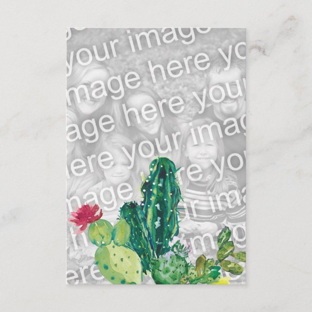 Carte D'accompagnement Aquarelle de Cactus du désert Ajoutez vos propres  (Devant)