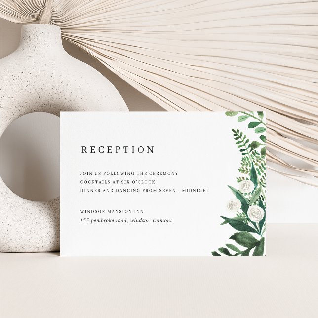 Carte D'accompagnement Aquarelle de serre Réception de mariage botanique (Créateur téléchargé)